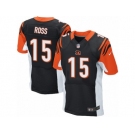 Men's Nike Cincinnati Bengals #15 John Ross Elite Black Team Color NFL Jersey