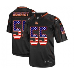 Men's Nike Cincinnati Bengals #55 Vontaze Burfict Elite Black USA Flag Fashion NFL Jersey