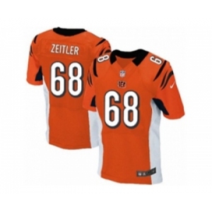 Men's Nike Cincinnati Bengals #68 Kevin Zeitler Elite Orange Alternate NFL Jersey