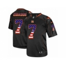 Men's Nike Cincinnati Bengals #7 Boomer Esiason Elite Black USA Flag Fashion NFL Jersey