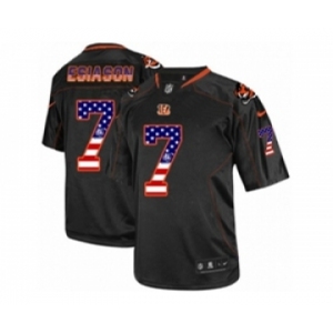 Men's Nike Cincinnati Bengals #7 Boomer Esiason Elite Black USA Flag Fashion NFL Jersey