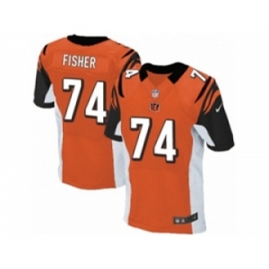 Men's Nike Cincinnati Bengals #74 Jake Fisher Elite Orange Alternate NFL Jersey