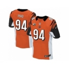 Men's Nike Cincinnati Bengals #94 Domata Peko Elite Orange Alternate C Patch NFL Jersey