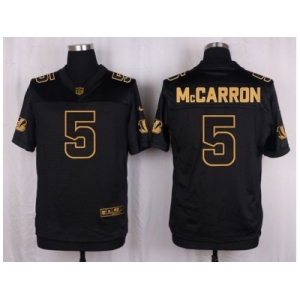 Nike Cincinnati Bengals #5 AJ McCarron Black Pro Line Gold Collection Jersey[Elite]