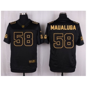 Nike Cincinnati Bengals #58 Rey Maualuga Black Pro Line Gold Collection Jersey[Elite]