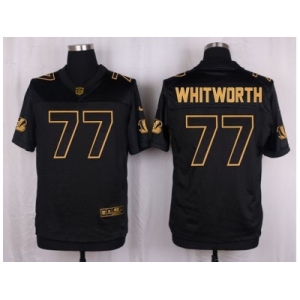 Nike Cincinnati Bengals #77 Andrew Whitworth Black Pro Line Gold Collection Jersey[Elite]