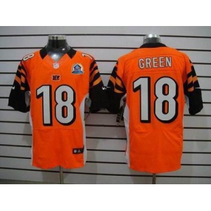 nike nfl jerseys cincinnati bengals #18 green orange[Elite 50th Patch]