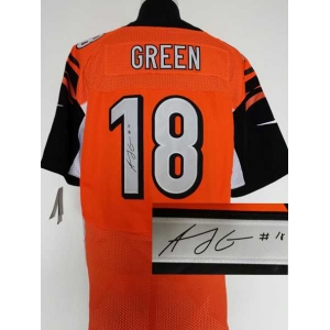 nike nfl jerseys cincinnati bengals #18 green orange[Elite signature]