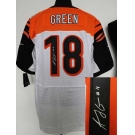 nike nfl jerseys cincinnati bengals #18 green white[Elite signature]