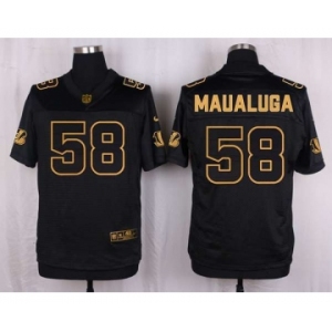 nike nfl jerseys cincinnati bengals #58 maualuga black gold collection[Elite]