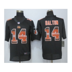 2015 new nike cincinnati bengals #14 dalton black strobe jerseys[limited]