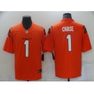 Cincinnati Bengals #1 Chase Orange Color 2021 NFL Draft Vapor Limited Jersey