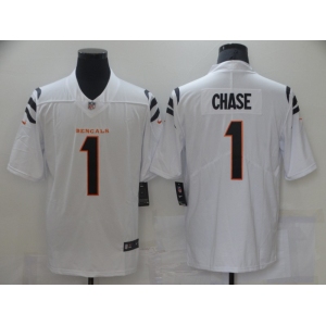 Cincinnati Bengals #1 Chase White Color 2021 NFL Draft Vapor Limited Jersey