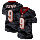 Men New Nike Cincinnati Bengals #9 Burrow 2020 Nike Camo Salute to Service Limited Jersey