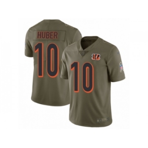 Men Nike Cincinnati Bengals #10 Kevin Huber Limited Olive 2017 Salute to Service NFL Jersey