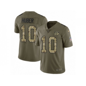 Men Nike Cincinnati Bengals #10 Kevin Huber Limited Olive Camo 2017 Salute to Service NFL Jersey