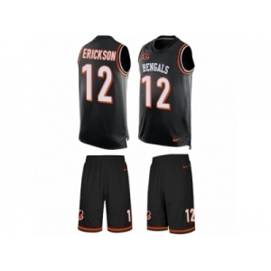 Men Nike Cincinnati Bengals #12 Alex Erickson Limited Black Tank Top Suit NFL Jersey