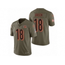 Men Nike Cincinnati Bengals #18 A.J. Green Olive 2017 Salute to Service Limited Jerseys