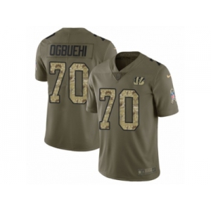 Men Nike Cincinnati Bengals #70 Cedric Ogbuehi Limited Olive Camo 2017 Salute to Service NFL Jersey