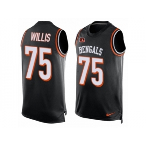 Men Nike Cincinnati Bengals #75 Jordan Willis Limited Black Player Name & Number Tank Top NFL Jersey