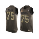 Men Nike Cincinnati Bengals #75 Jordan Willis Limited Green Salute to Service Tank Top NFL Jersey