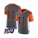 Men's Cincinnati Bengals #11 John Ross Limited Silver Inverted Legend 100th Season Football Jersey