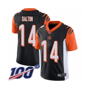 Men's Cincinnati Bengals #14 Andy Dalton Black Team Color Vapor Untouchable Limited Player 100th Season Football Jersey