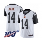 Men's Cincinnati Bengals #14 Andy Dalton Limited White Rush Vapor Untouchable 100th Season Football Jersey