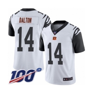 Men's Cincinnati Bengals #14 Andy Dalton Limited White Rush Vapor Untouchable 100th Season Football Jersey