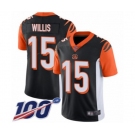 Men's Cincinnati Bengals #15 Damion Willis Black Team Color Vapor Untouchable Limited Player 100th Season Football Jersey