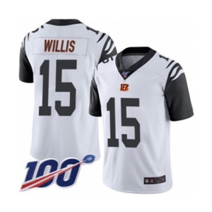 Men's Cincinnati Bengals #15 Damion Willis Limited White Rush Vapor Untouchable 100th Season Football Jersey