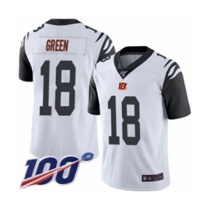 Men's Cincinnati Bengals #18 A.J. Green Limited White Rush Vapor Untouchable 100th Season Football Jersey