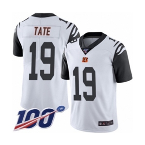 Men's Cincinnati Bengals #19 Auden Tate Limited White Rush Vapor Untouchable 100th Season Football Jersey