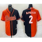 Men's Cincinnati Bengals #2 Evan McPherson Orange Black Two Tone Cool Base Stitched Baseball Jersey