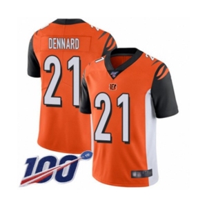 Men's Cincinnati Bengals #21 Darqueze Dennard Orange Alternate Vapor Untouchable Limited Player 100th Season Football Jersey