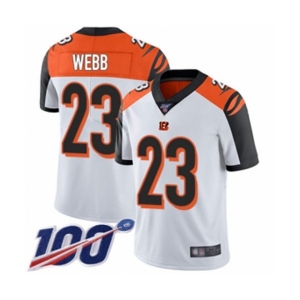 Men's Cincinnati Bengals #23 B.W. Webb White Vapor Untouchable Limited Player 100th Season Football Jersey