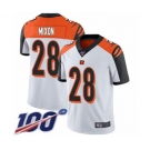 Men's Cincinnati Bengals #28 Joe Mixon White Vapor Untouchable Limited Player 100th Season Football Jersey