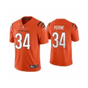 Men's Cincinnati Bengals #34 Samaje Perine 2021 Orange Vapor Untouchable Limited Stitched Football Jersey