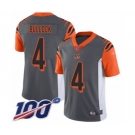 Men's Cincinnati Bengals #4 Randy Bullock Limited Silver Inverted Legend 100th Season Football Jersey