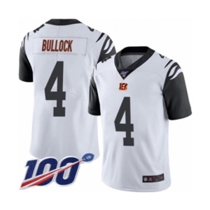 Men's Cincinnati Bengals #4 Randy Bullock Limited White Rush Vapor Untouchable 100th Season Football Jersey