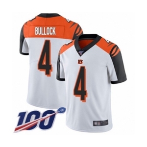 Men's Cincinnati Bengals #4 Randy Bullock White Vapor Untouchable Limited Player 100th Season Football Jersey