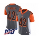 Men's Cincinnati Bengals #42 Clayton Fejedelem Limited Silver Inverted Legend 100th Season Football Jersey