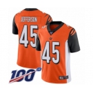 Men's Cincinnati Bengals #45 Malik Jefferson Orange Alternate Vapor Untouchable Limited Player 100th Season Football Jersey