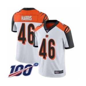 Men's Cincinnati Bengals #46 Clark Harris White Vapor Untouchable Limited Player 100th Season Football Jersey