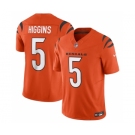 Men's Cincinnati Bengals #5 Tee Higgins Orange 2023 F.U.S.E. Vapor Untouchable Limited Stitched Jersey