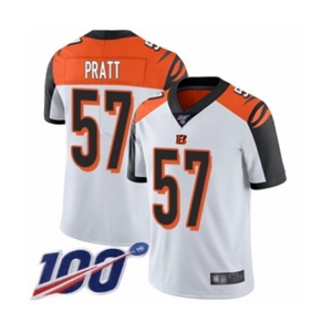 Men's Cincinnati Bengals #57 Germaine Pratt White Vapor Untouchable Limited Player 100th Season Football Jersey