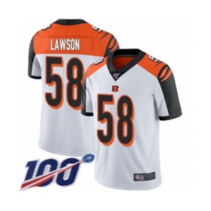 Men's Cincinnati Bengals #58 Carl Lawson White Vapor Untouchable Limited Player 100th Season Football Jersey