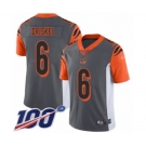 Men's Cincinnati Bengals #6 Jeff Driskel Limited Silver Inverted Legend 100th Season Football Jersey