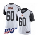 Men's Cincinnati Bengals #60 Michael Jordan Limited White Rush Vapor Untouchable 100th Season Football Jersey