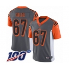 Men's Cincinnati Bengals #67 John Miller Limited Silver Inverted Legend 100th Season Football Jersey